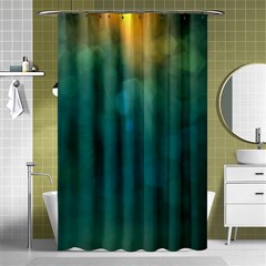 Background Green Shower Curtain 48  X 72  (small)  by nate14shop