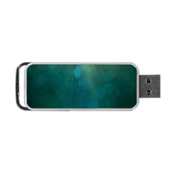 Background Green Portable Usb Flash (two Sides)