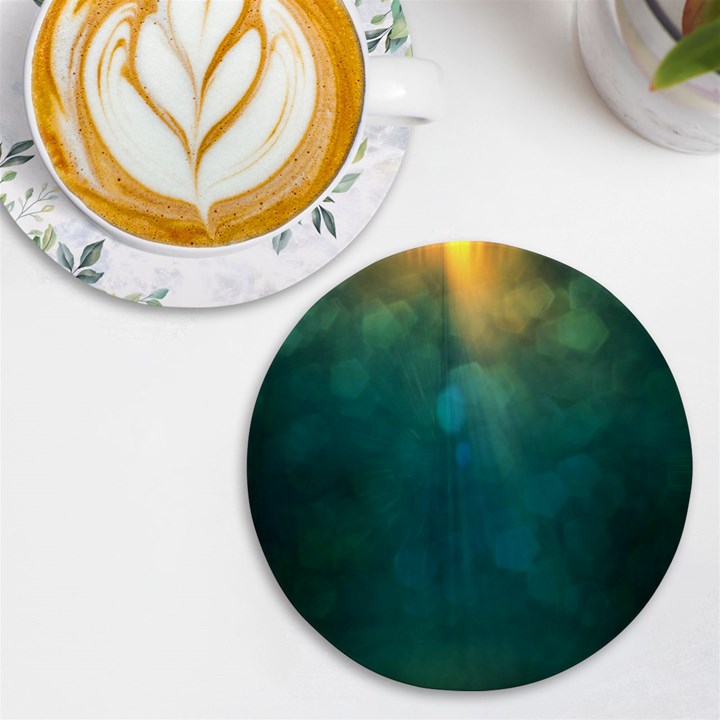 Background Green UV Print Round Tile Coaster