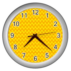 Polkadot Gold Wall Clock (silver) by nate14shop