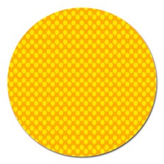 Polkadot Gold Magnet 5  (round) by nate14shop