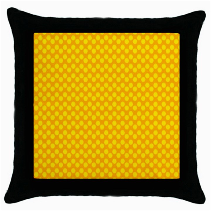 Polkadot Gold Throw Pillow Case (Black)