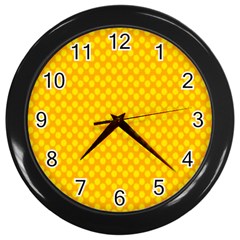 Polkadot Gold Wall Clock (black) by nate14shop