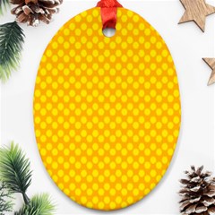 Polkadot Gold Oval Ornament (two Sides) by nate14shop