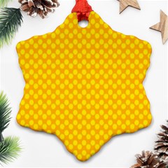 Polkadot Gold Snowflake Ornament (two Sides)