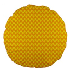 Polkadot Gold Large 18  Premium Flano Round Cushions by nate14shop