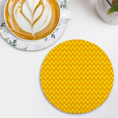 Polkadot Gold Uv Print Round Tile Coaster