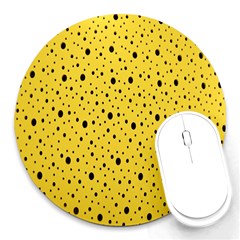 Polkadot Yellow Round Mousepads