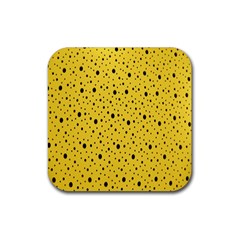 Polkadot Yellow Rubber Coaster (Square)