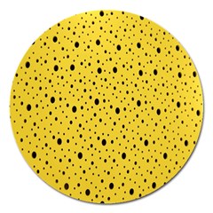 Polkadot Yellow Magnet 5  (Round)