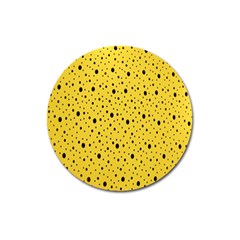 Polkadot Yellow Magnet 3  (round) by nate14shop