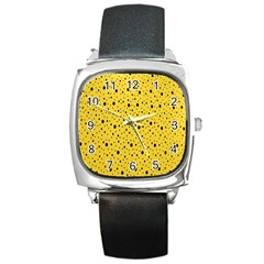 Polkadot Yellow Square Metal Watch