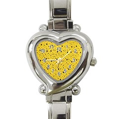 Polkadot Yellow Heart Italian Charm Watch