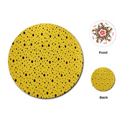 Polkadot Yellow Playing Cards Single Design (Round)