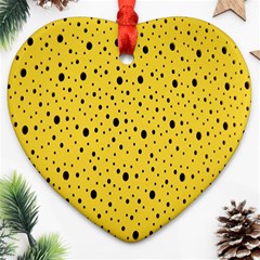 Polkadot Yellow Heart Ornament (Two Sides)