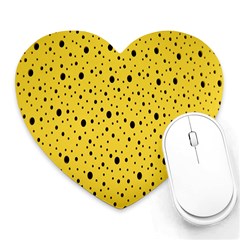 Polkadot Yellow Heart Mousepads