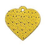 Polkadot Yellow Dog Tag Heart (Two Sides) Front