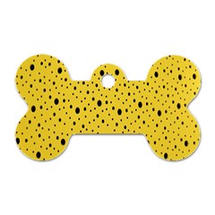 Polkadot Yellow Dog Tag Bone (One Side)