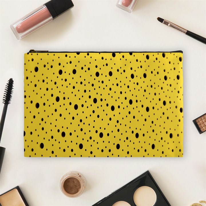 Polkadot Yellow Cosmetic Bag (Large)