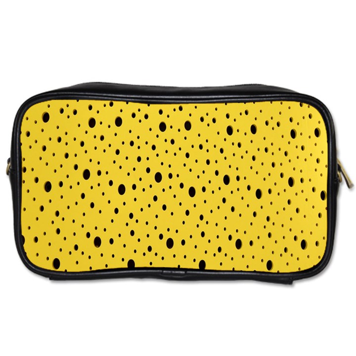 Polkadot Yellow Toiletries Bag (Two Sides)