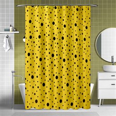 Polkadot Yellow Shower Curtain 48  x 72  (Small) 