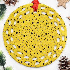 Polkadot Yellow Ornament (Round Filigree)