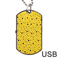 Polkadot Yellow Dog Tag USB Flash (One Side)