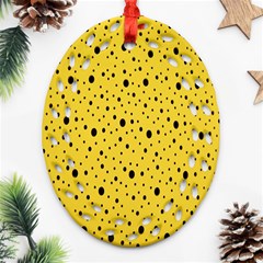 Polkadot Yellow Ornament (Oval Filigree)