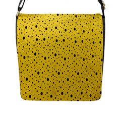 Polkadot Yellow Flap Closure Messenger Bag (L)