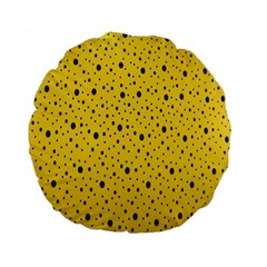 Polkadot Yellow Standard 15  Premium Flano Round Cushions