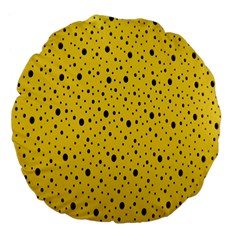 Polkadot Yellow Large 18  Premium Flano Round Cushions