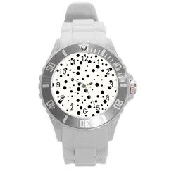 Motif-polkadot-001 Round Plastic Sport Watch (l) by nate14shop