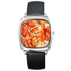 Orange Square Metal Watch by nate14shop