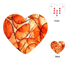 Orange Playing Cards Single Design (heart) by nate14shop