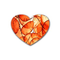 Orange Rubber Heart Coaster (4 Pack) by nate14shop