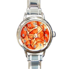 Orange Round Italian Charm Watch by nate14shop