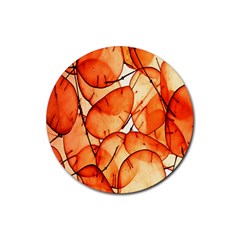 Orange Rubber Round Coaster (4 Pack) by nate14shop