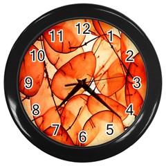 Orange Wall Clock (black) by nate14shop