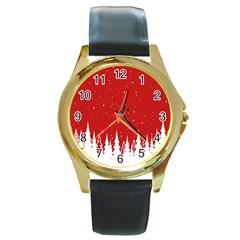 Merry Cristmas,royalty Round Gold Metal Watch by nate14shop