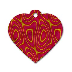 Pattern Pink Dog Tag Heart (two Sides) by nate14shop