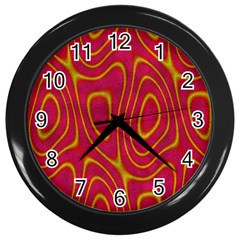 Pattern Pink Wall Clock (black) by nate14shop