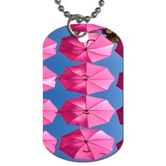 Pink Umbrella Dog Tag (one Side) by nate14shop