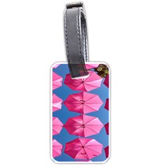 Pink Umbrella Luggage Tag (one Side) by nate14shop