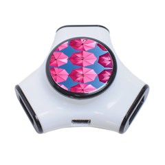 Pink Umbrella 3-port Usb Hub by nate14shop