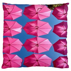 Pink Umbrella Large Cushion Case (one Side) by nate14shop