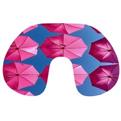 Pink Umbrella Travel Neck Pillow by nate14shop