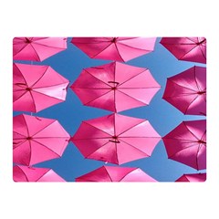 Pink Umbrella Double Sided Flano Blanket (mini)  by nate14shop