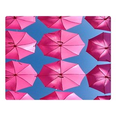 Pink Umbrella Double Sided Flano Blanket (large)  by nate14shop