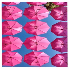 Pink Umbrella Wooden Puzzle Square by nate14shop