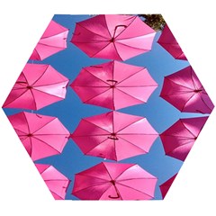 Pink Umbrella Wooden Puzzle Hexagon by nate14shop